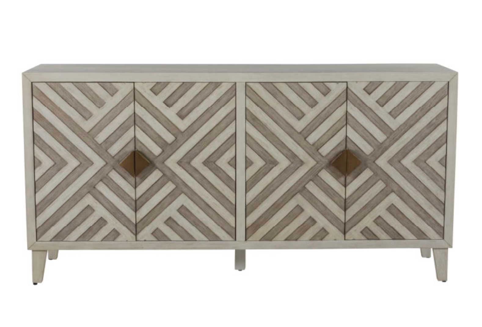Molena Cabinet - Sesame White Antique Gray Brushed