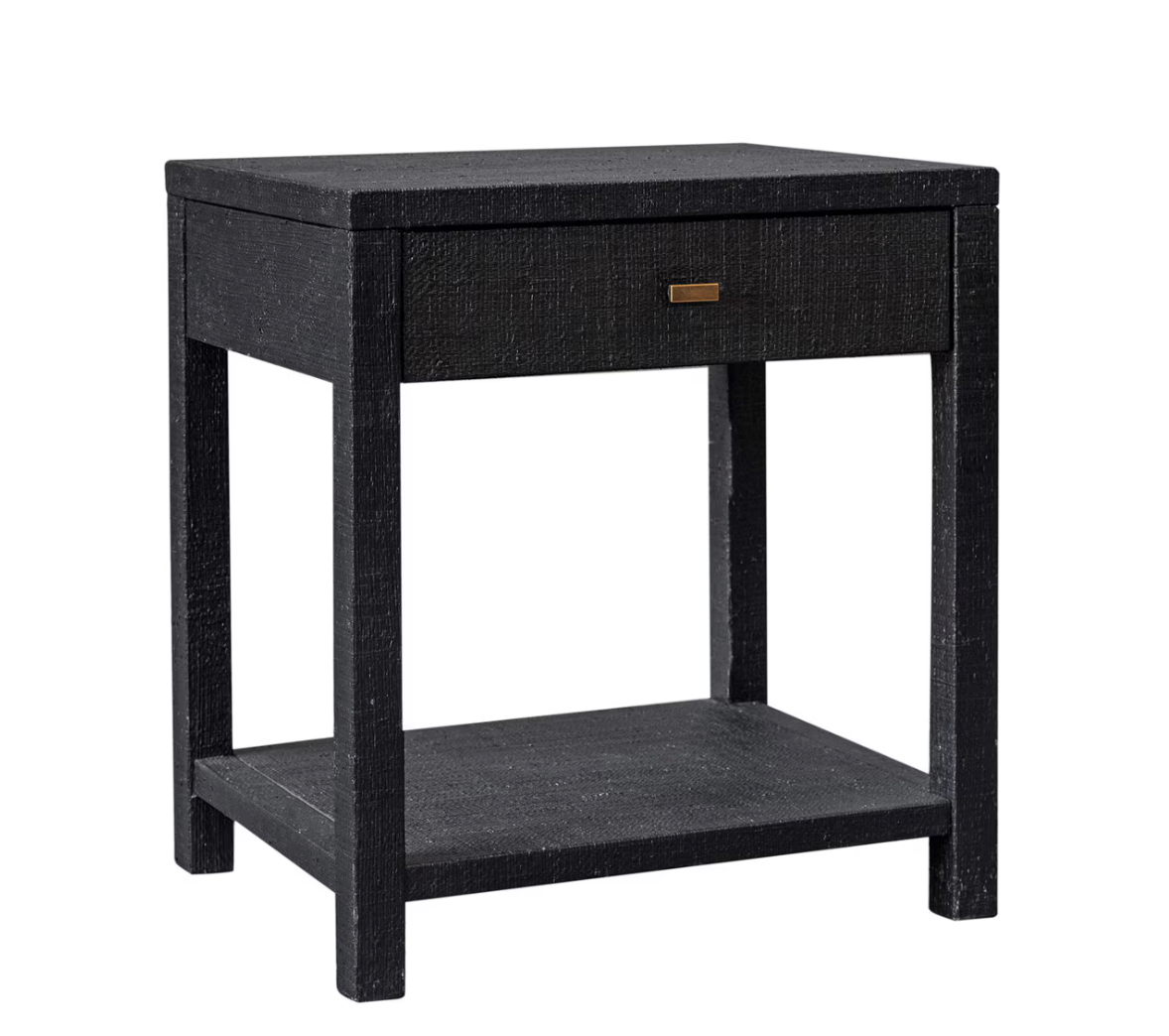 Gia Raffia Single Drawer Nightstand - Black