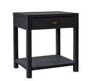 Gia Raffia Single Drawer Nightstand - Black
