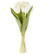 13 Inch White Real Touch Tulip Bundle (6 Stem)