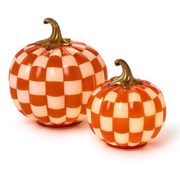Halloween Orange & White Checkered Pumpkins