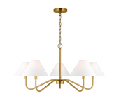 Eldon Five Light Chandelier in Satin Brass