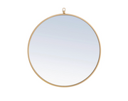 Rowen 24" Round Mirror in Brass