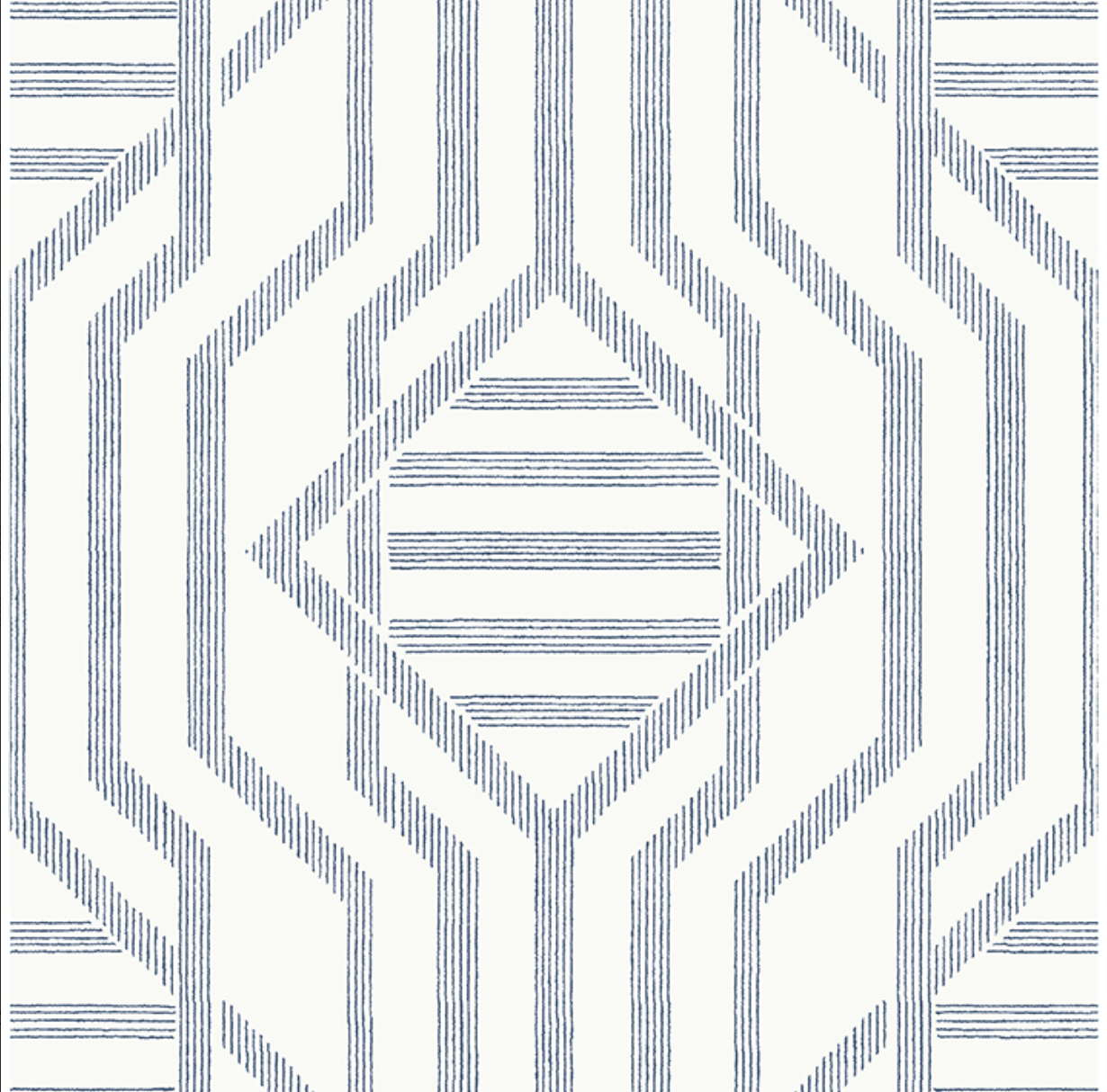 Essex Dark Blue Geometric Wallpaper (Double Roll)