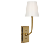 Hulton 17" Cordless Single Sconce in Brass (Milk Glass Shade)