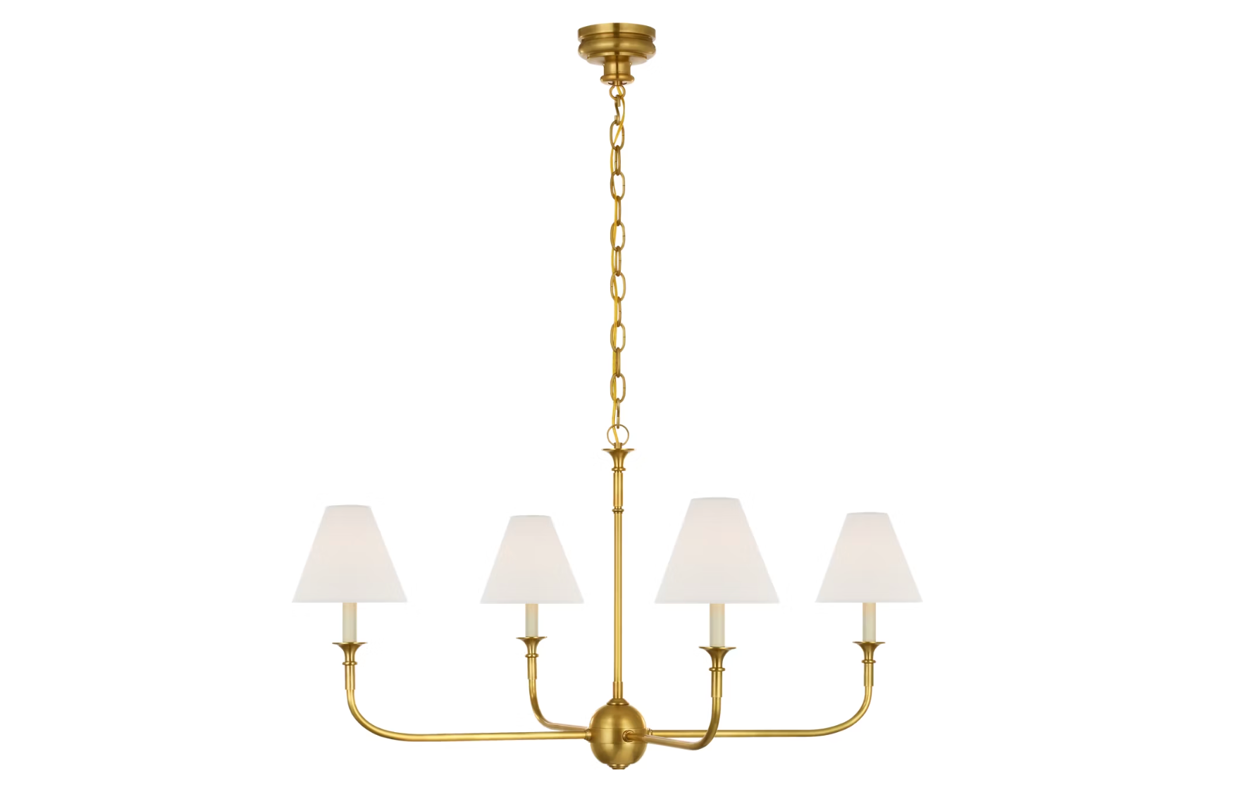 Piaf Large Chain Hung Chandelier in Hand-Rubbed Antique Brass