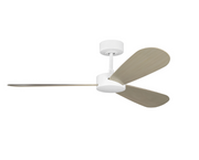 Paddle Smart 52" Ceiling Fan in Burnished Brass with Matte White Blades