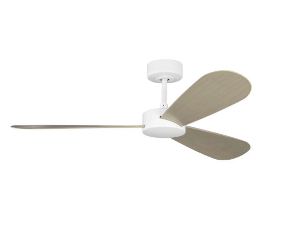 Paddle Smart 52" Ceiling Fan in Burnished Brass with Matte White Blades