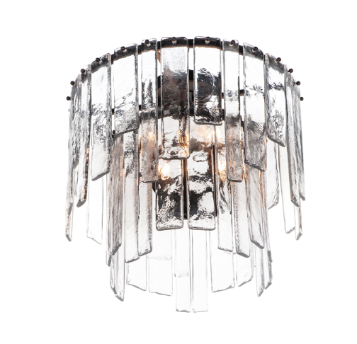 Warren Tiered Artisan Glass Pendant in Dark Bronze