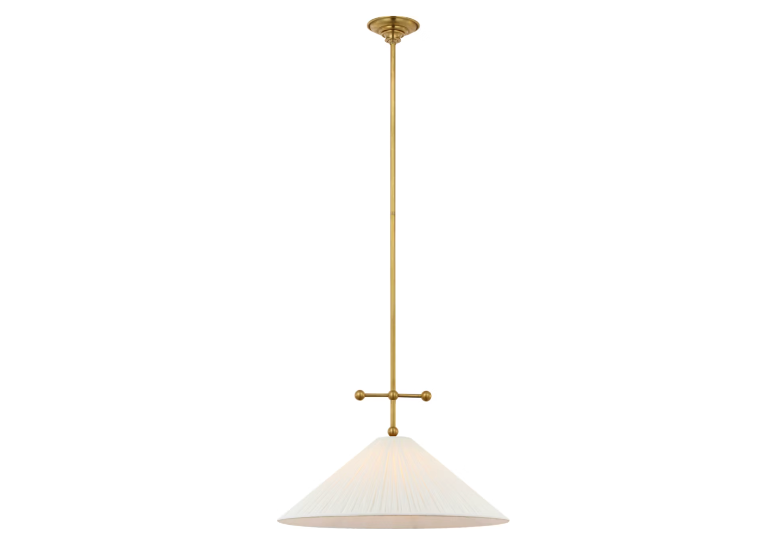 Soren 20" Pendant – Hand-Rubbed Antique Brass with Silk Pleat Shade