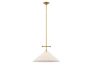 Soren 20" Pendant – Hand-Rubbed Antique Brass with Silk Pleat Shade