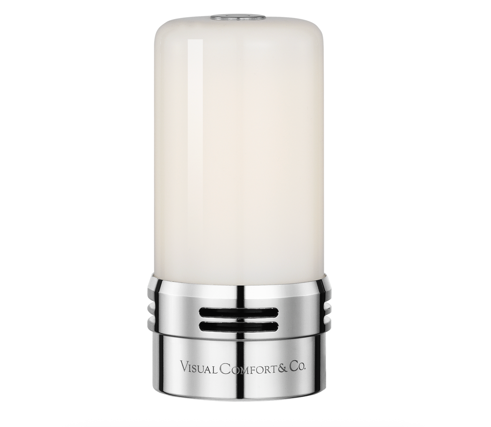 R45 Rechargeable Module – Polished Nickel with White Glass