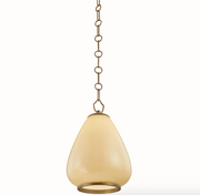 Maliah Small Pendant – Patina Brass with Cream Opal Glass