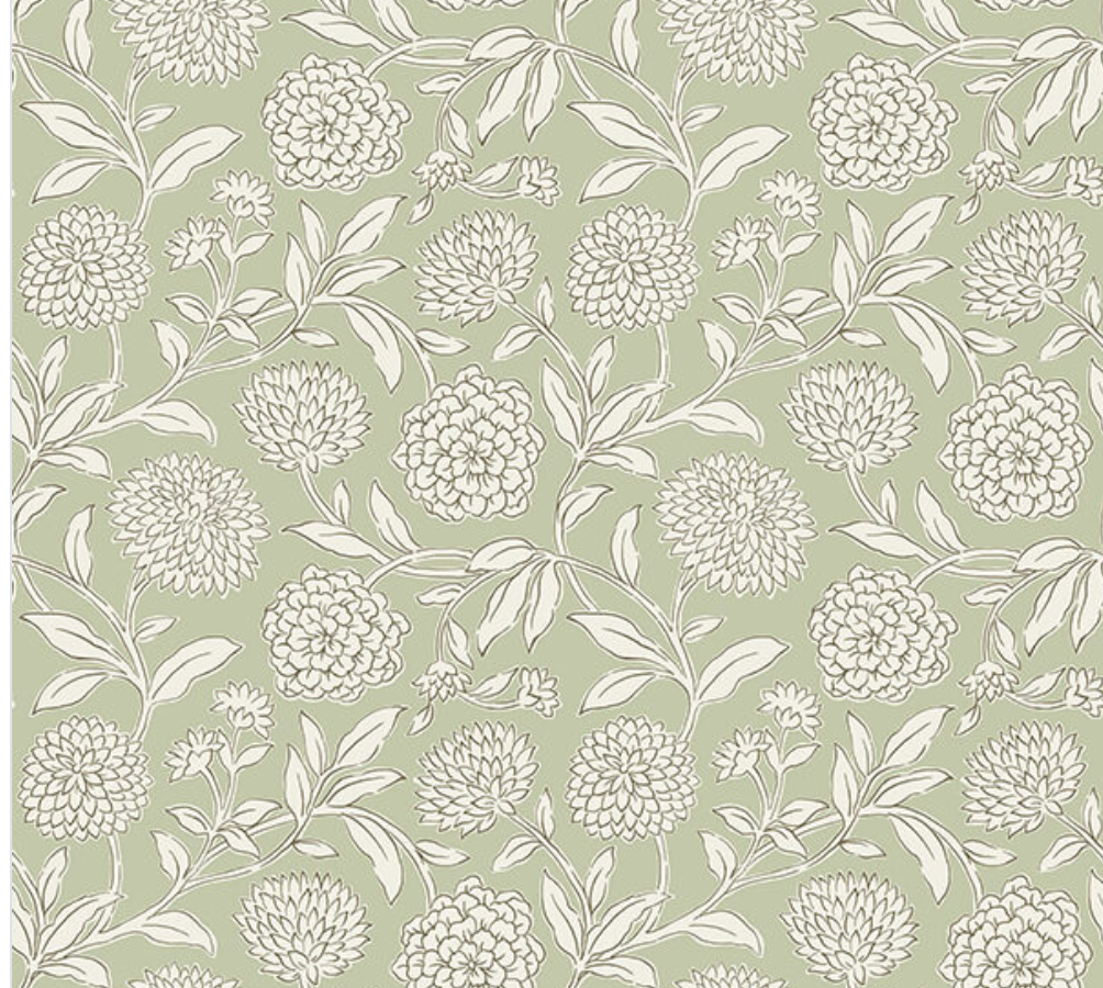 Chatsworth Garden Light Green Floral Tra