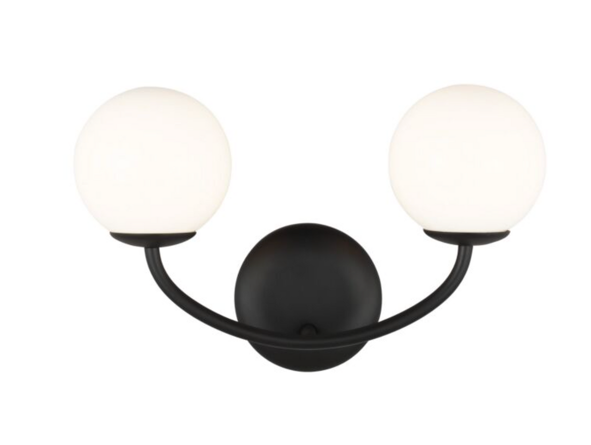 Galassia Two Light Vanity in Midnight Black by Visual Comfort Studio