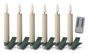5" Gold Glittered LED Tree Clip Candles - Set of 6