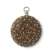 7.5" Copper Seed Bead & Pearl Round Ornament