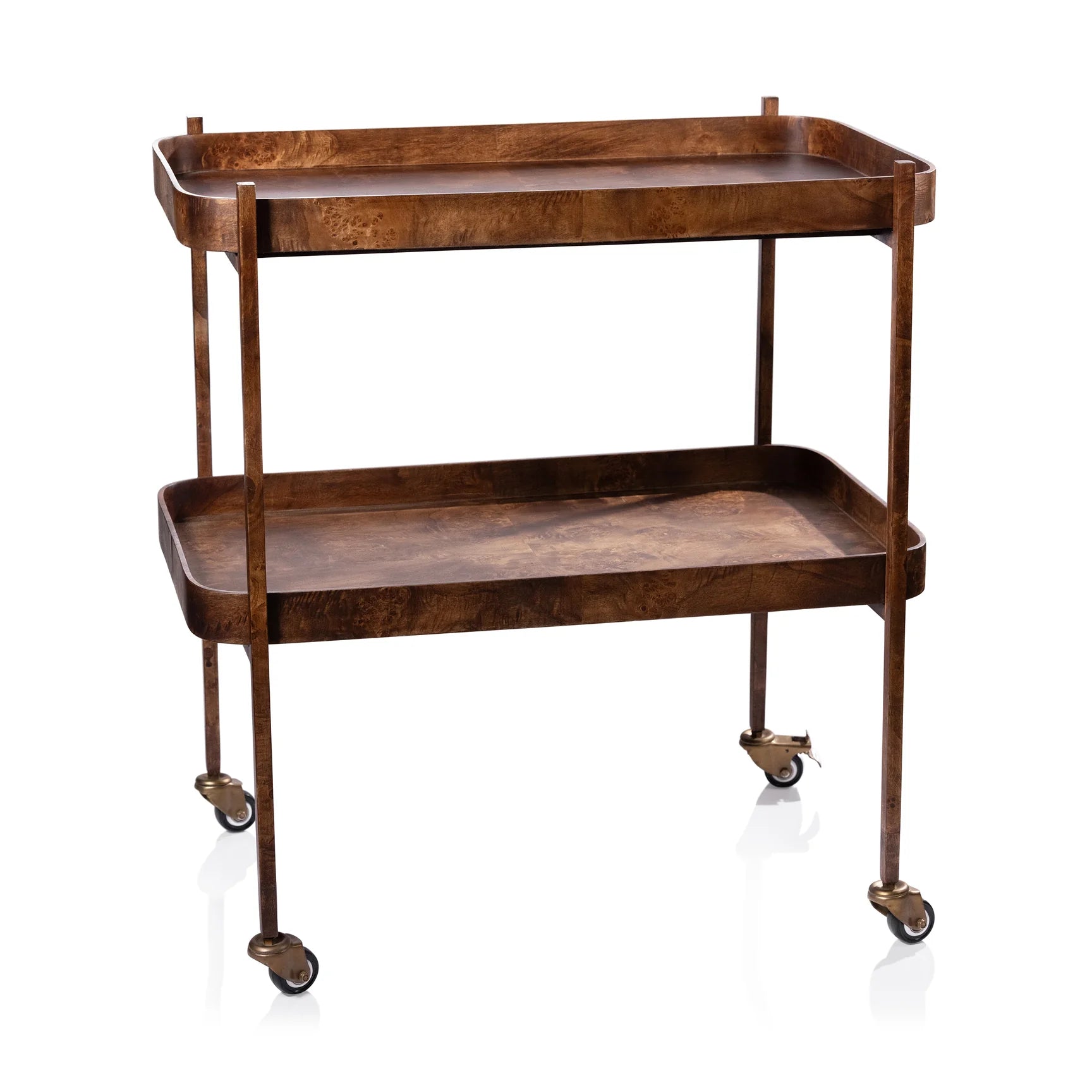Beneteau Bar Cart in Burl Veneer