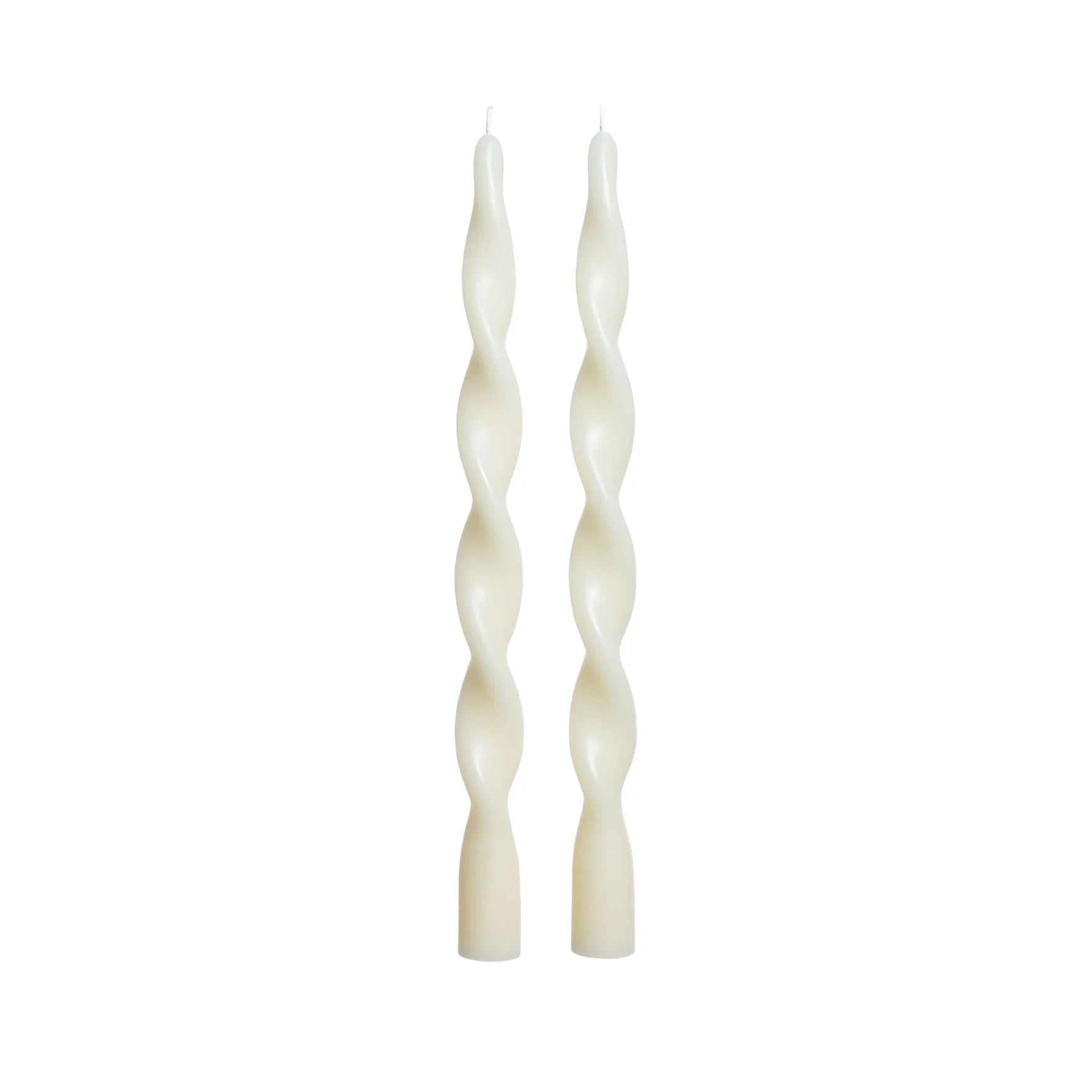 Lumière Twist Formal Candles- Set of 2 - 12 in - Ivory