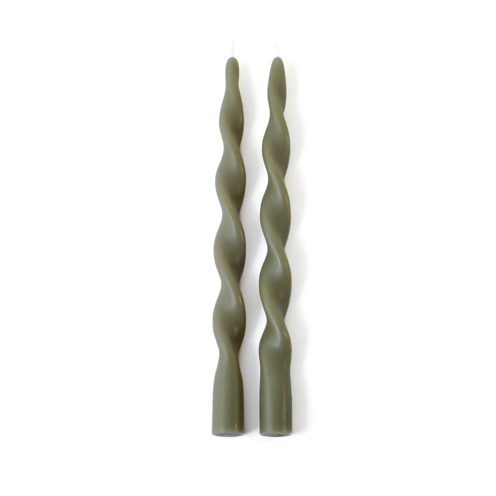 Lumière Twist Formal Candles- Set of 2 - 12 in - Dried Sage