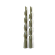 Lumière Twist Formal Candles- Set of 2 - 12 in - Dried Sage