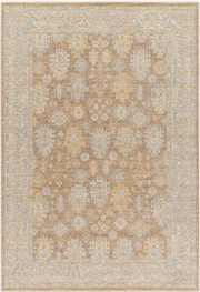 Avant Garde medallion area rug in taupe and blue, 7'10" x 10'3" — Brooke's On Main