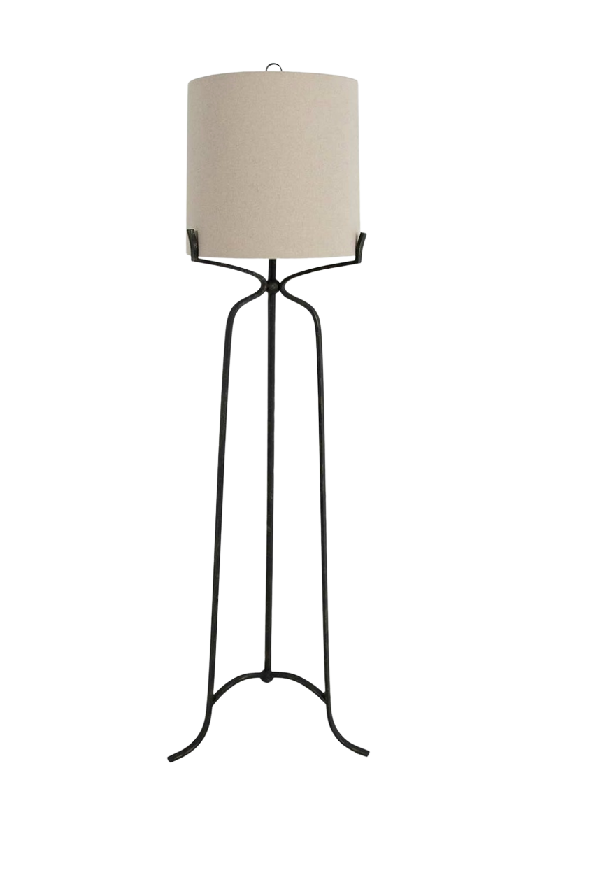 Elena Iron Antique Bronze Tripod Base Floor Lamp
