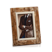 ANTIQUE BONE PHOTO FRAME (BROWN/WHITE) 4" x 6"