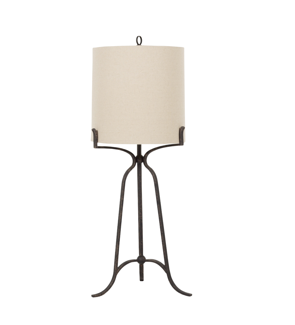 Elena Iron Antique Bronze Cylinder Table Lamp