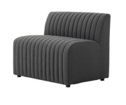 Augustine Dining Banquette - Chair + A Half - Fiqa Boucle Charcoal