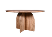 Round Cross Base Dining Table, Natural