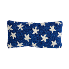 BLUE & WHITE STAR WOOL PILLOW