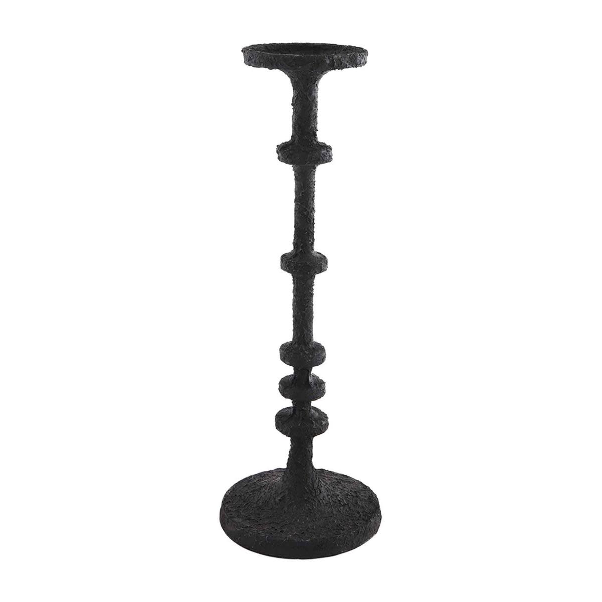 SMALL BLACK METAL CANDLESTICK