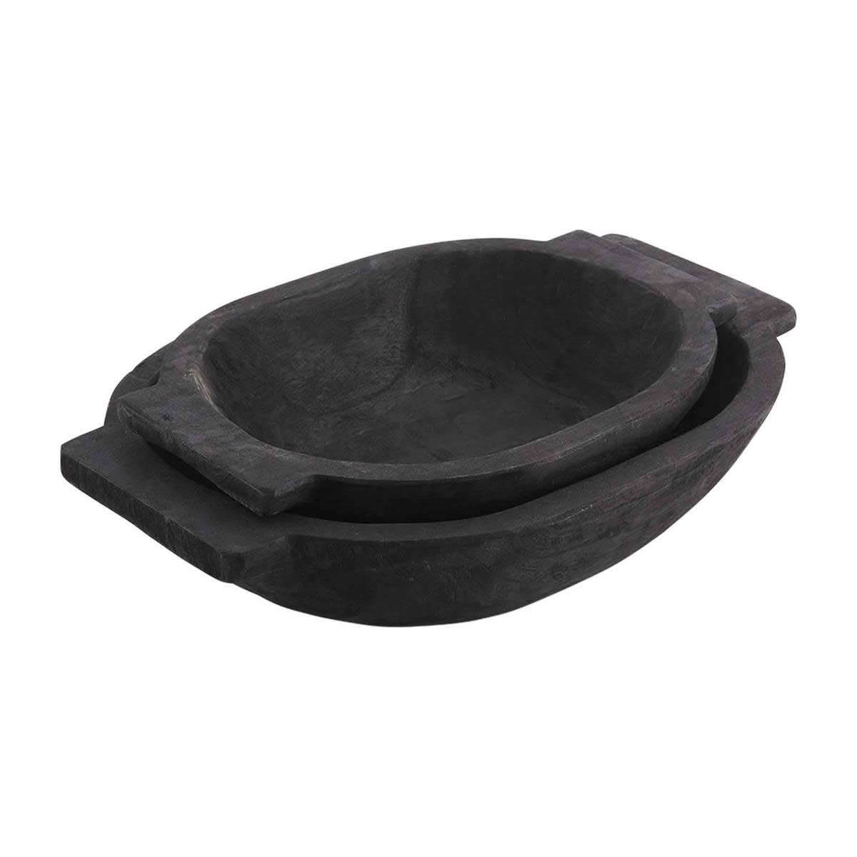 BLACK OVAL DOUGH BOWL - 2SET
