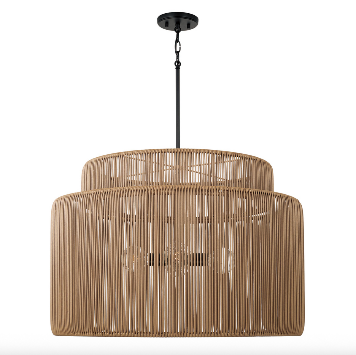 Jasper 4-light outdoor hanging lantern in sienna brown resin with matte black finish, 28.75" x 20.25" — Brooke's On Main