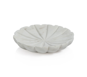 FLOWER MARBLE DISH (WHITE)