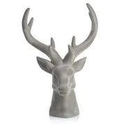 FLOCKED STAG HEAD - CREAM
