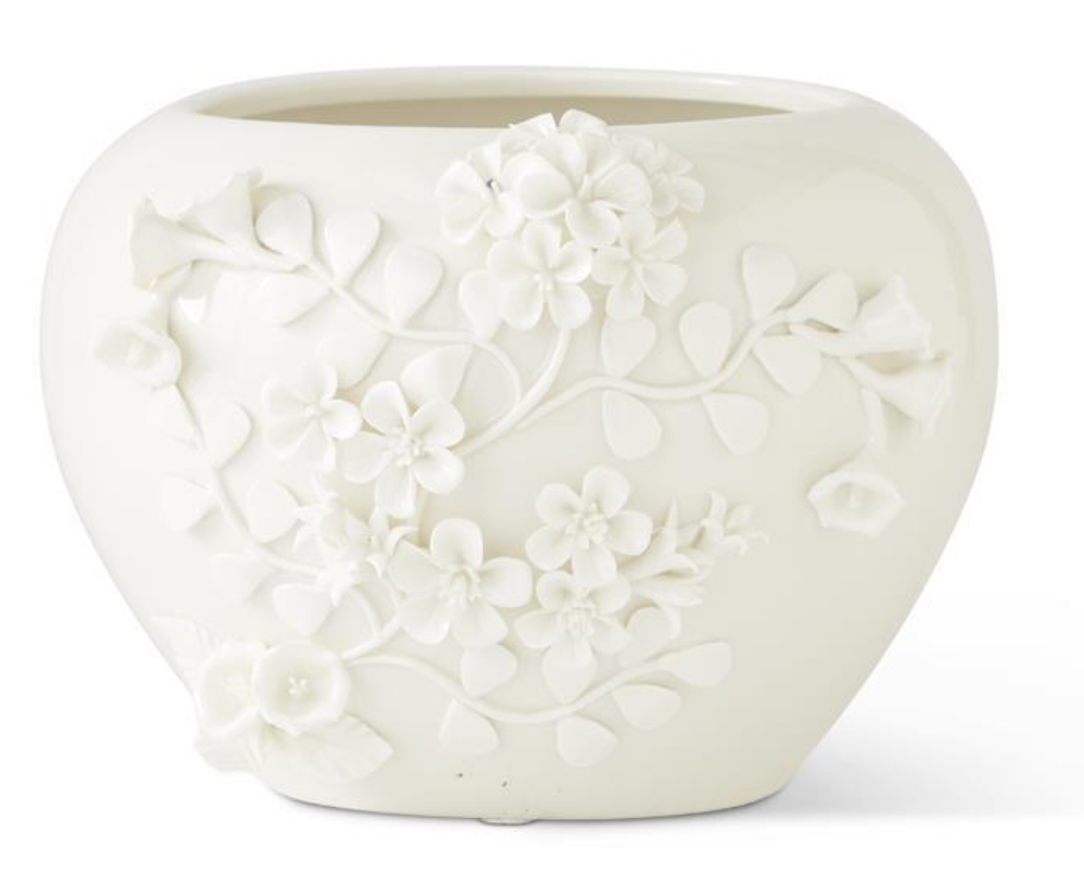 WHITE CERAMIC JASMINE VASE