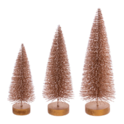 8"-10"-12" CHAMPAGNE BOTTLE BRUSH TREES, SET OF 3