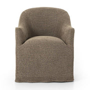 COVE DINING CHAIR WITH CASTERS-COFFEE