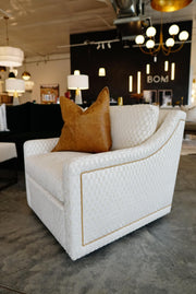 Dean Swivel Chair - Checkmate Ivory
